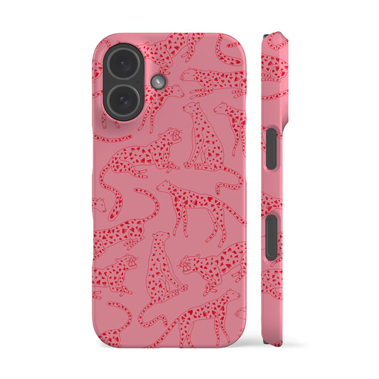 Leopard Hearts Red Phone Case