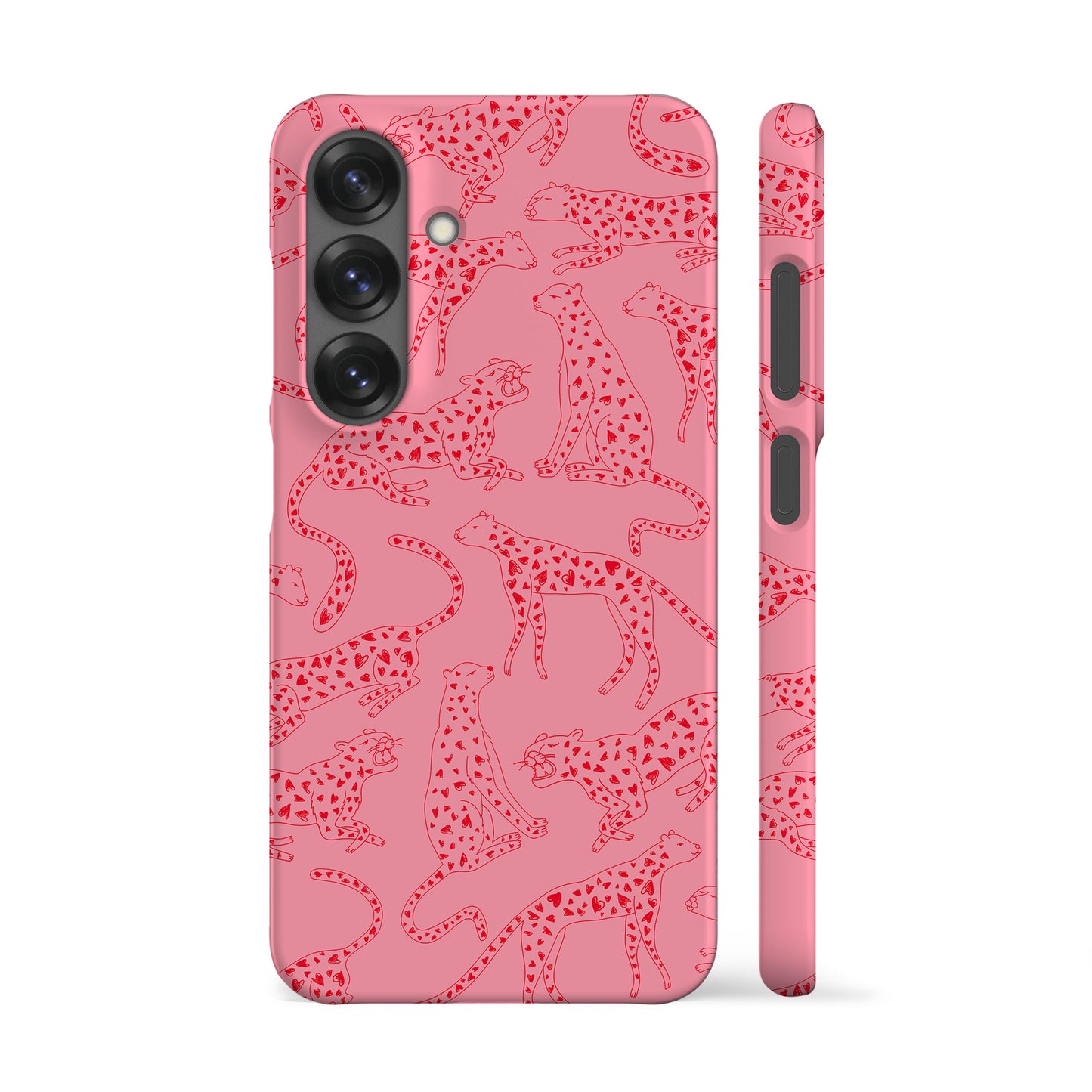 Leopard Hearts Red Phone Case