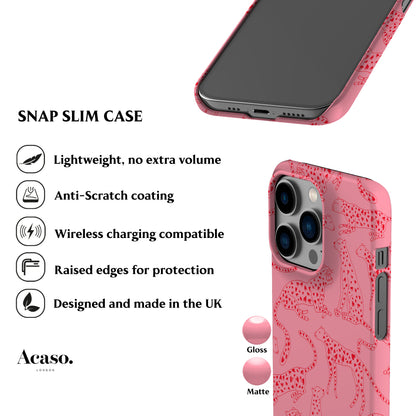 Leopard Hearts Red Phone Case
