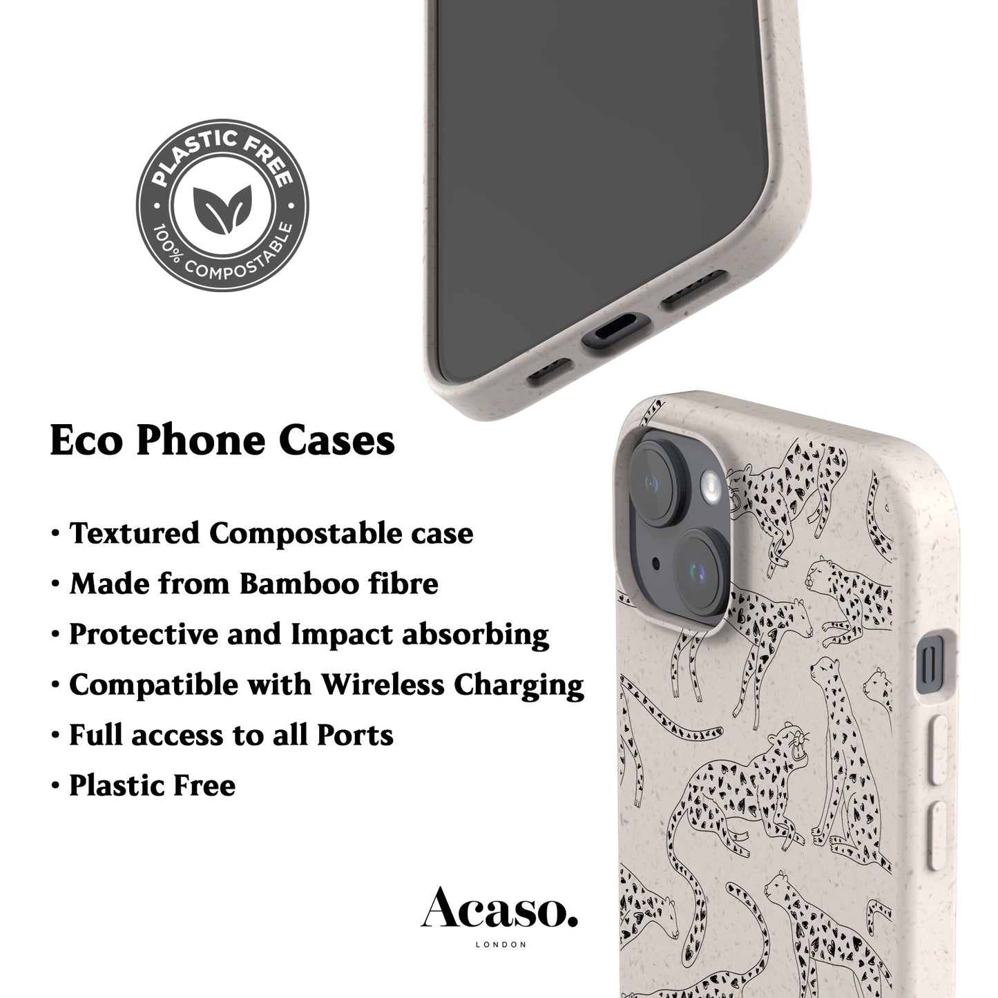 Cute Leopards Eco-Friendly Phone Case