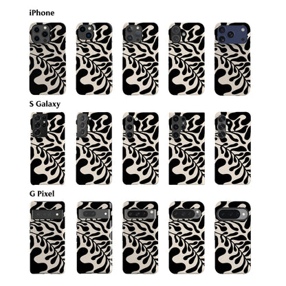 Black Leafy Phone Case