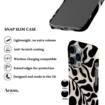Black Leafy Phone Case