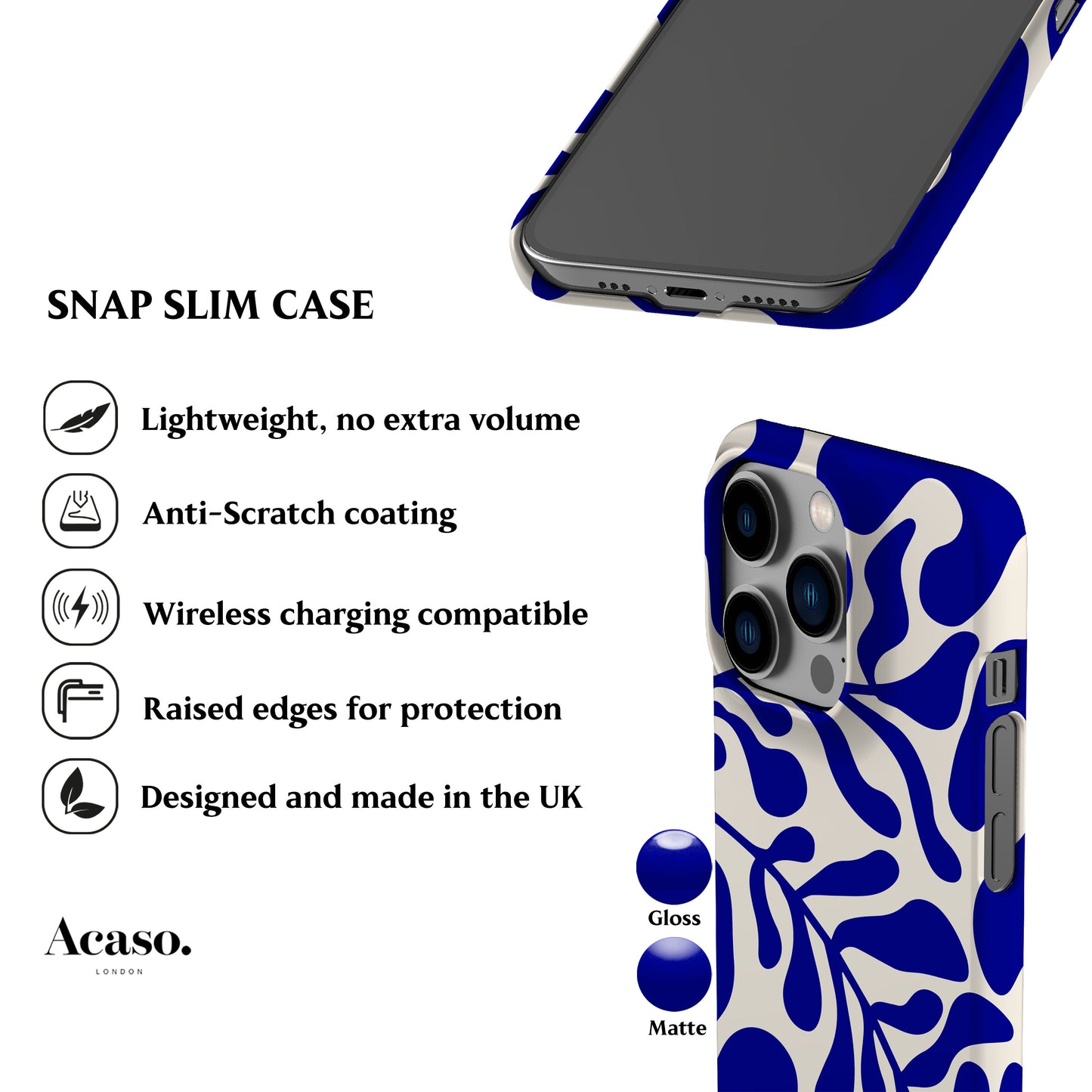 Blue Leafy Phone Case