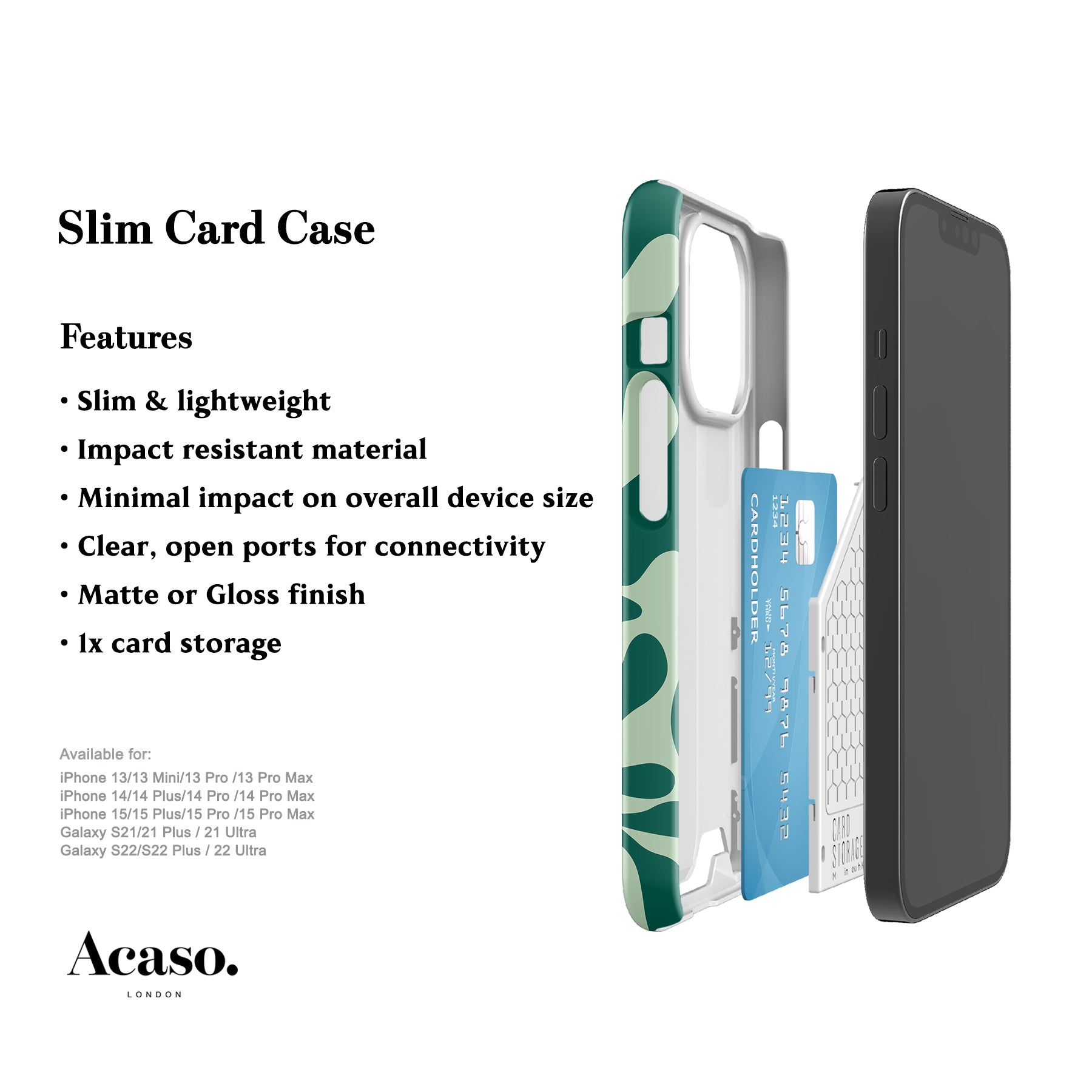 Green Leafy Card Case