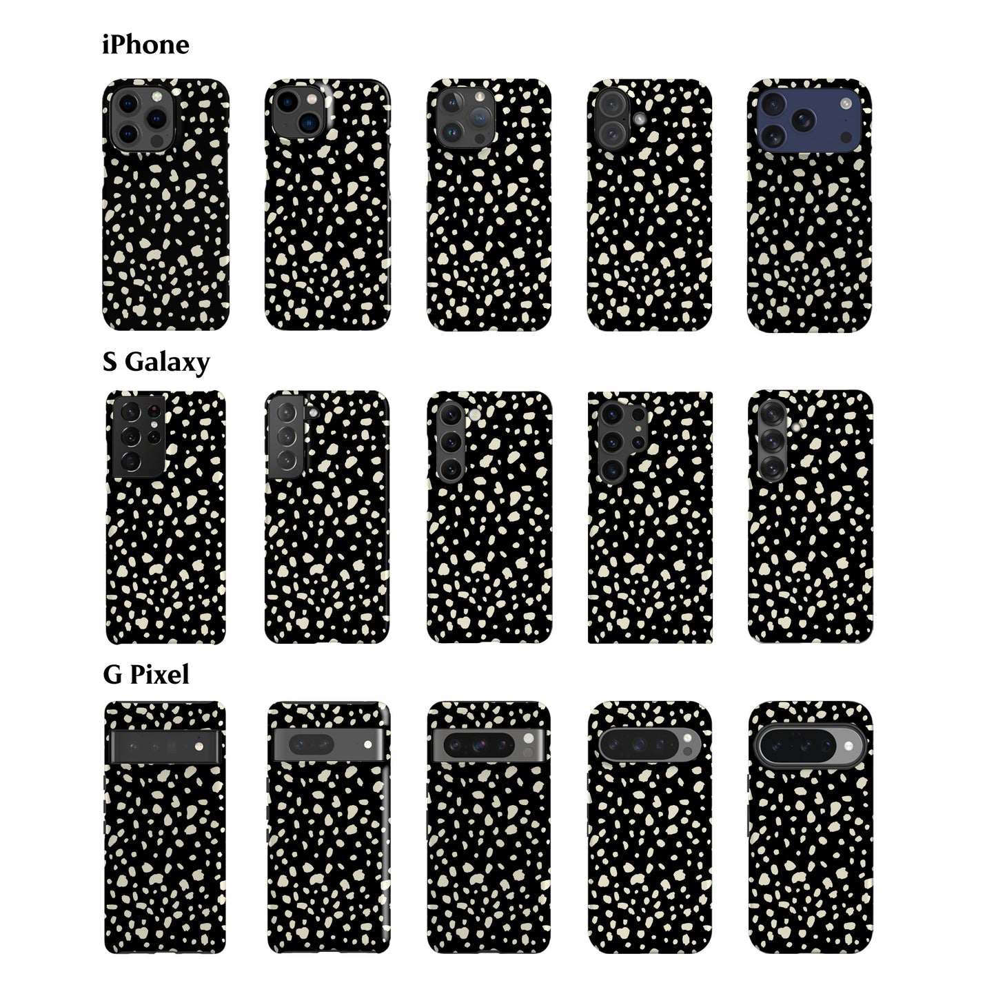 Dalmatian Spots Black Phone Case