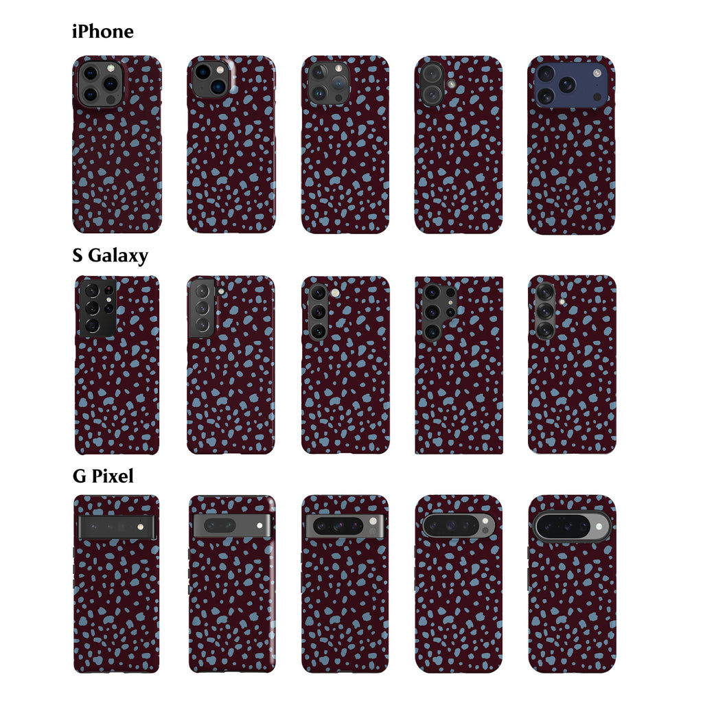 Dalmatian Spots Blue Maroon Phone Case