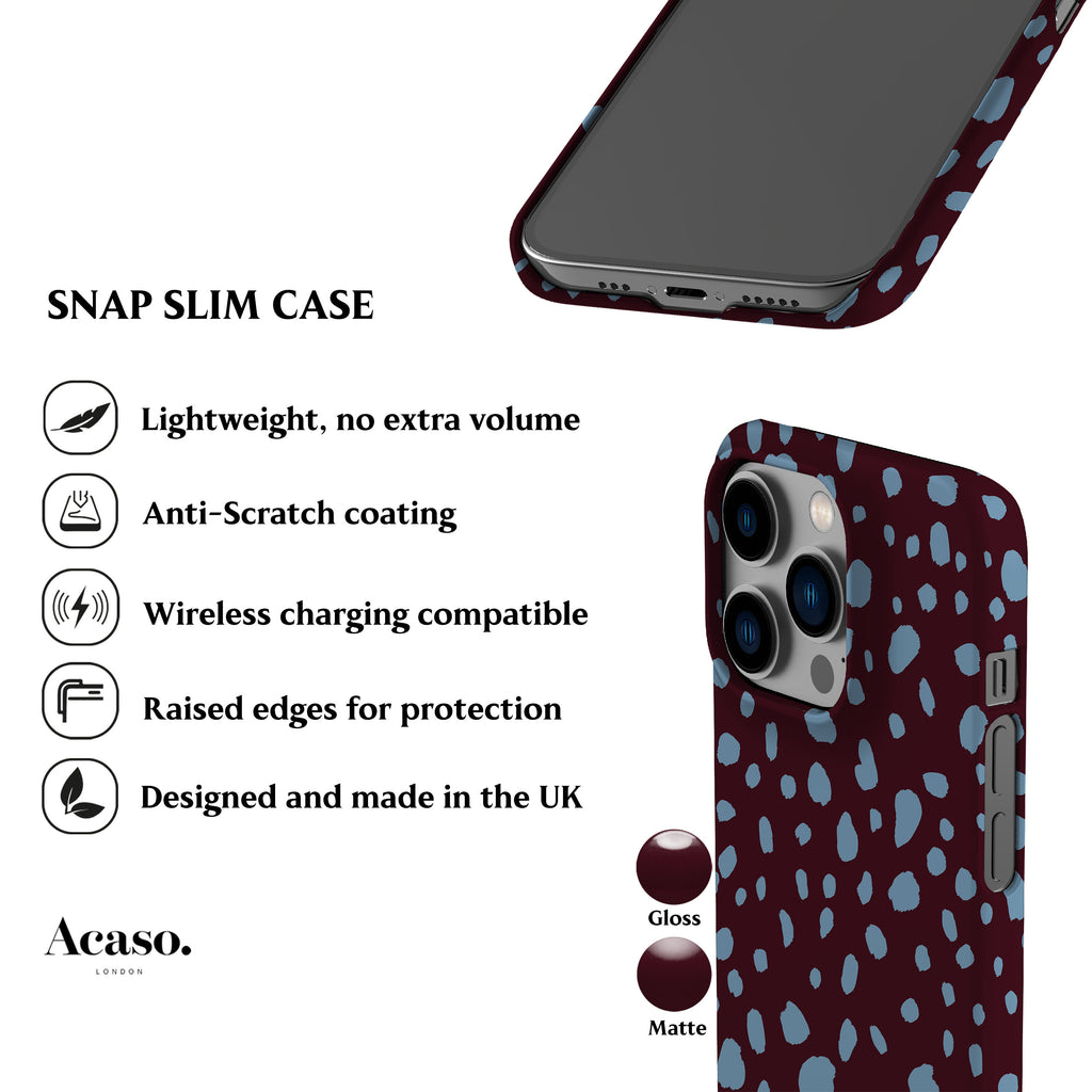Dalmatian Spots Blue Maroon Phone Case