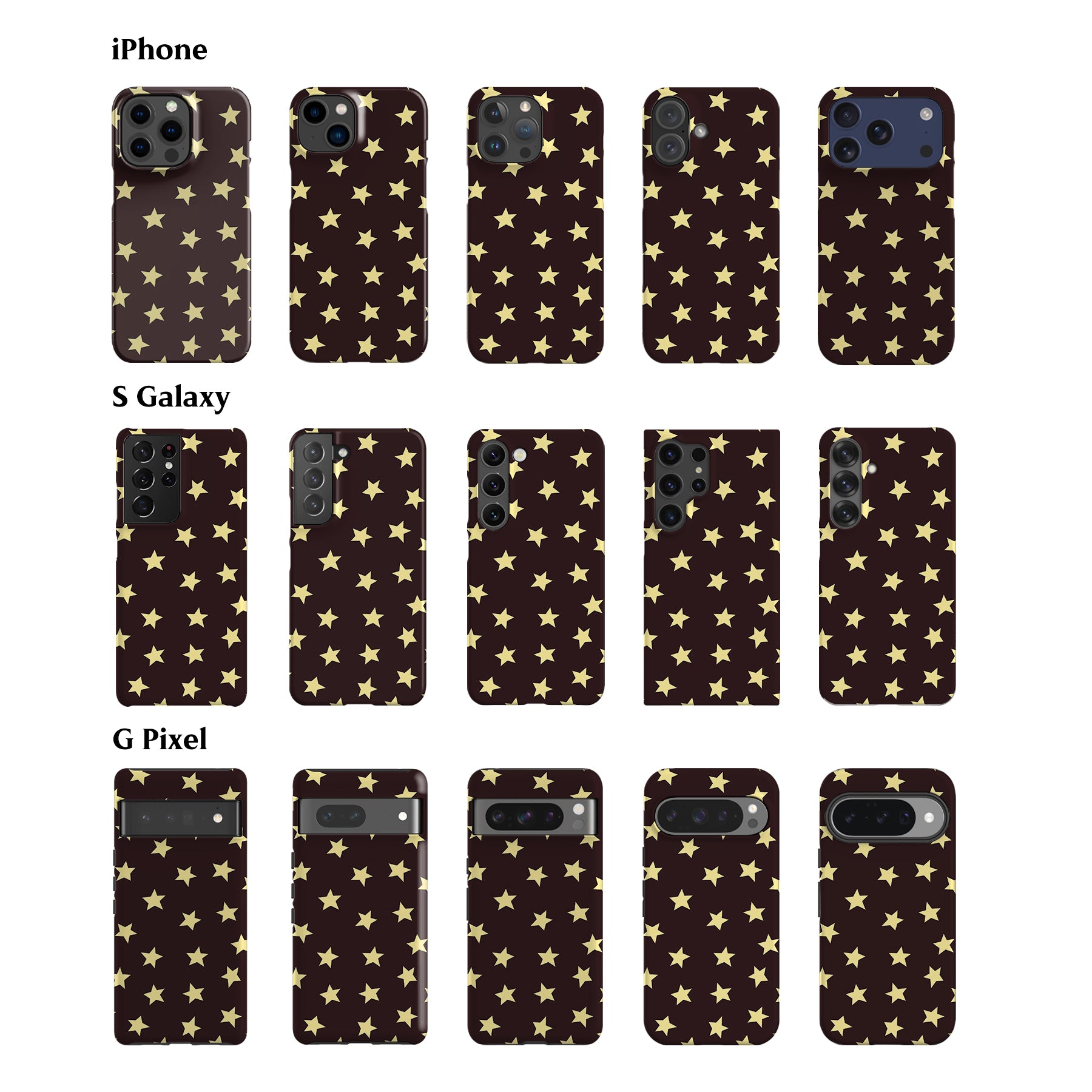 Dark Brown Mini Stars Phone Case