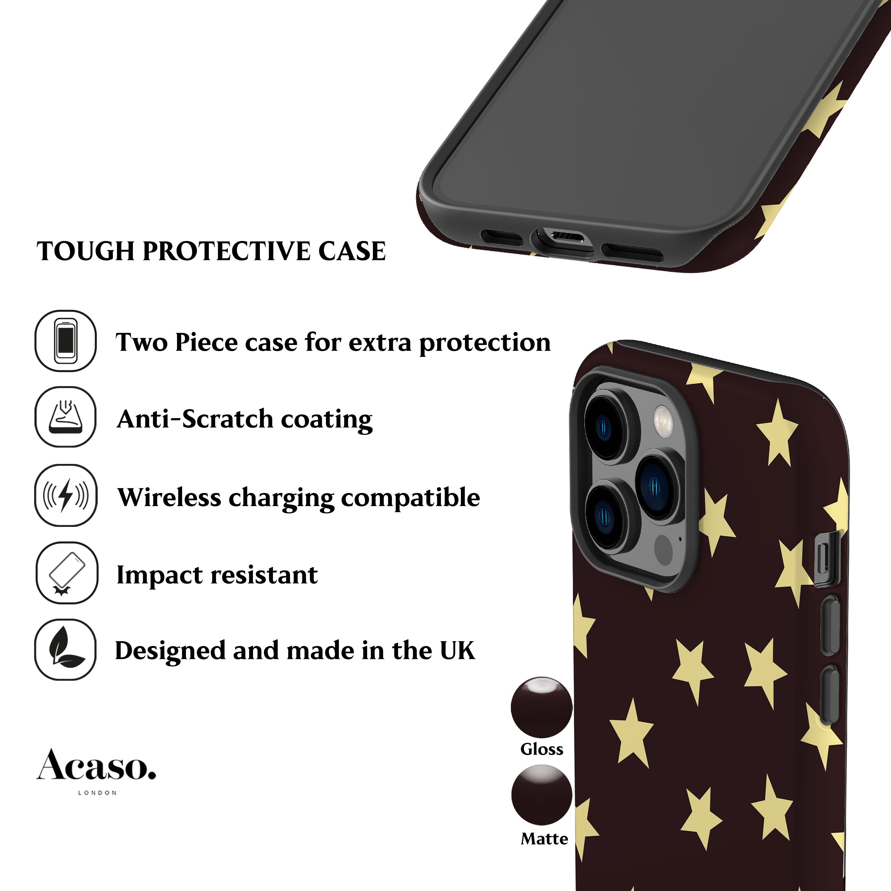 Dark Brown Mini Stars Phone Case