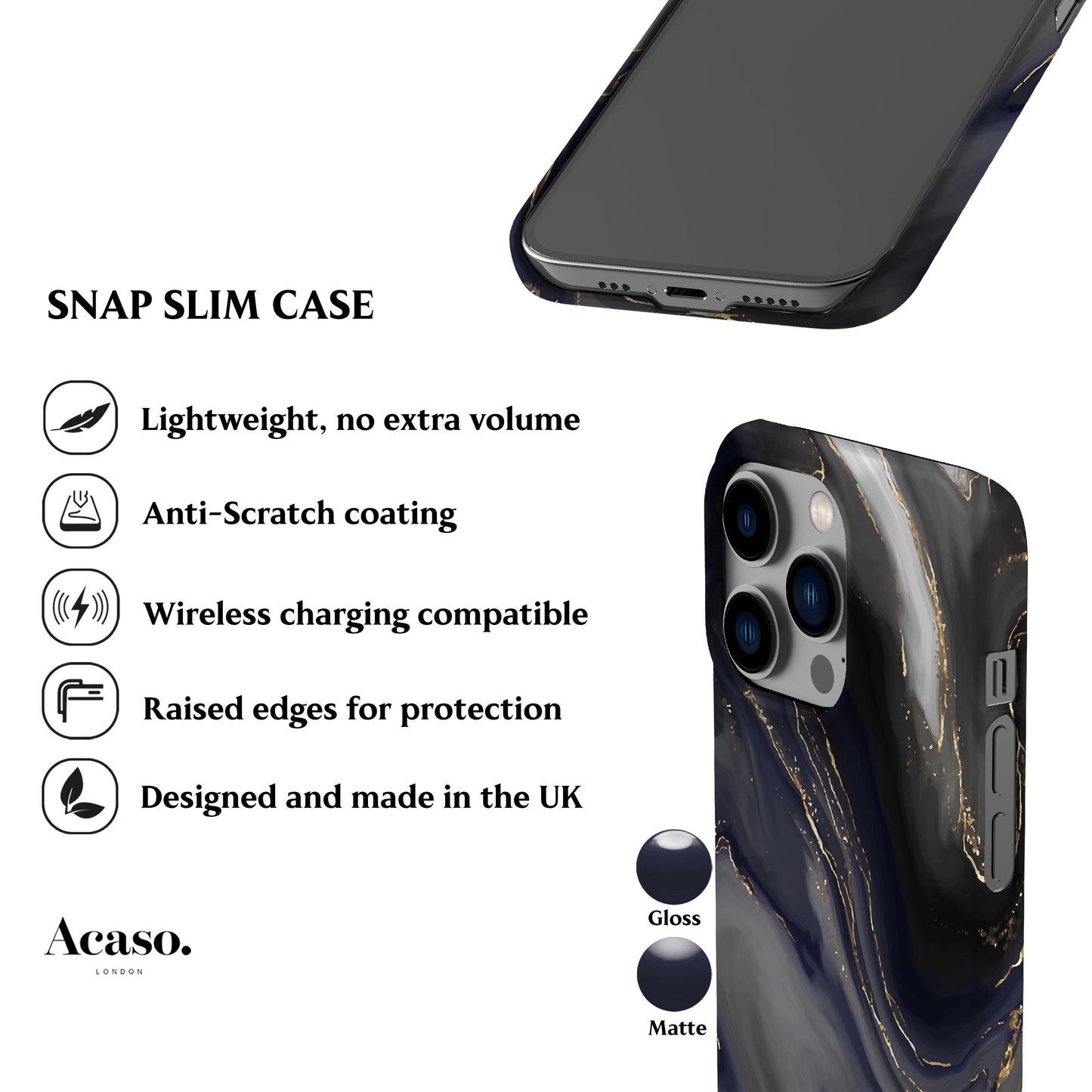 Dark Marble Phone Case