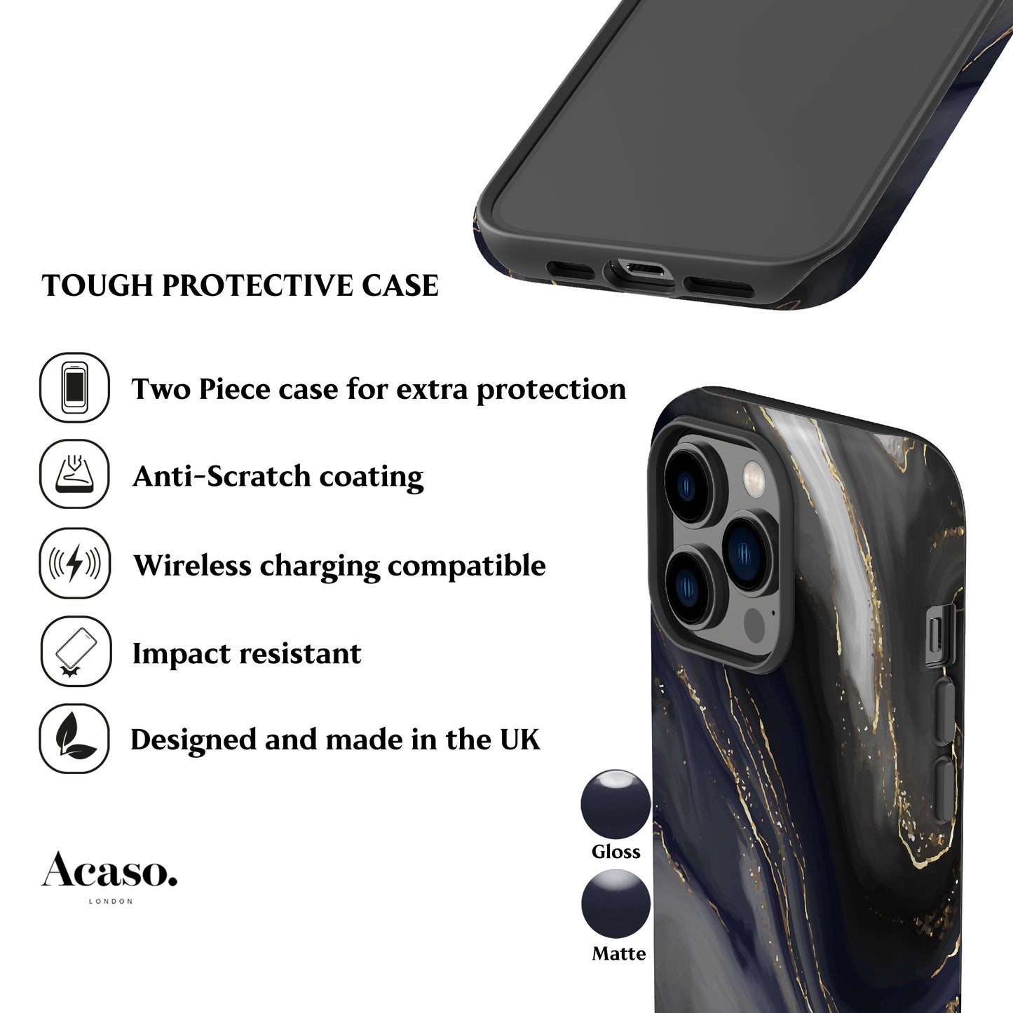 Dark Marble Phone Case