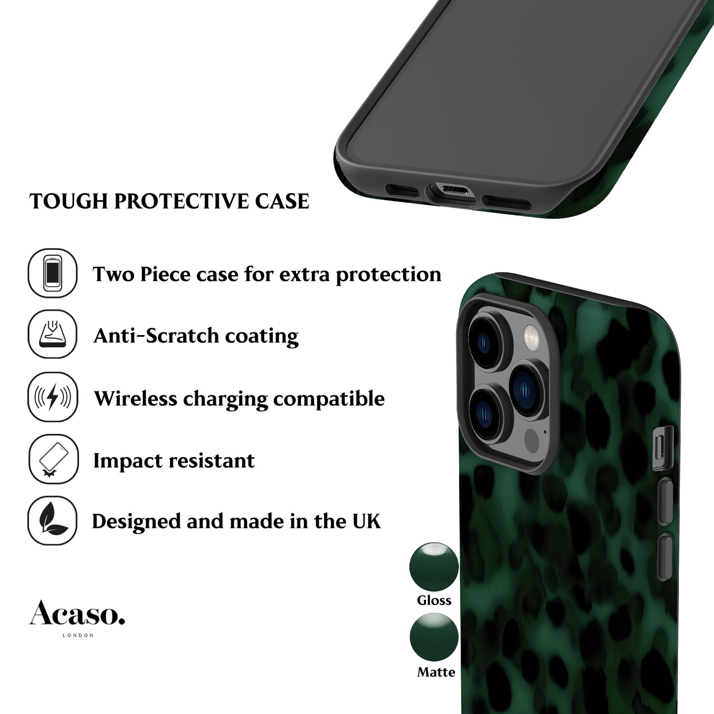 Dark Green Tortoise Phone Case