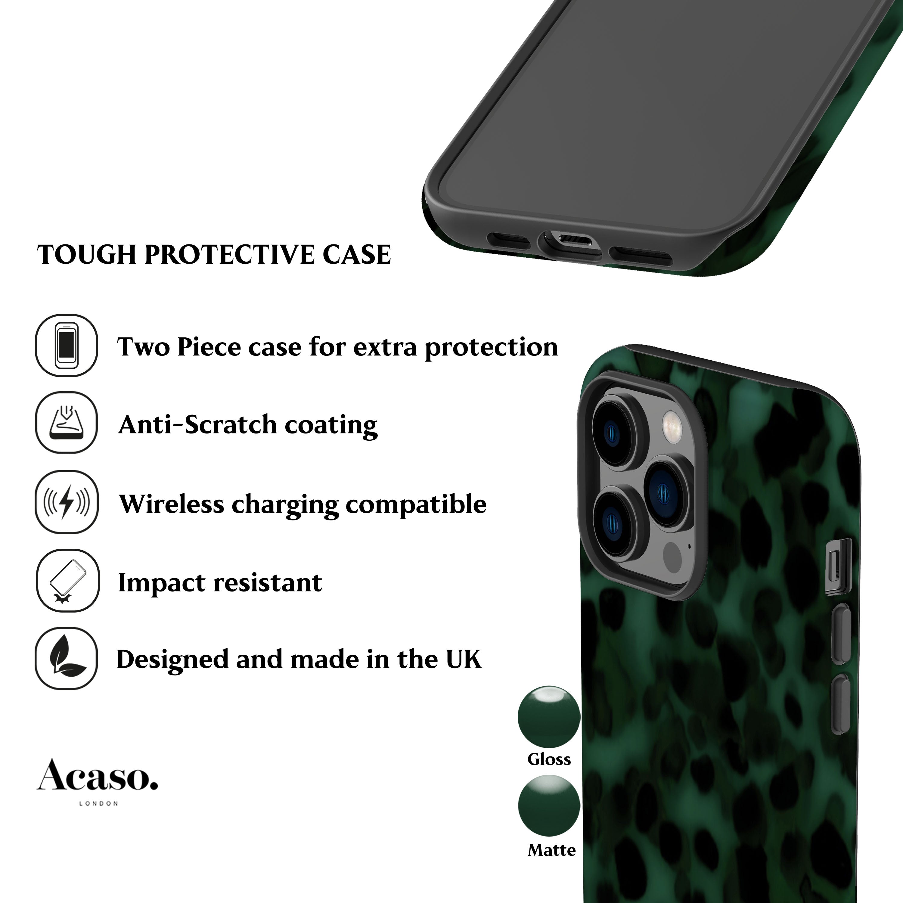 Dark Green Tortoise Phone Case