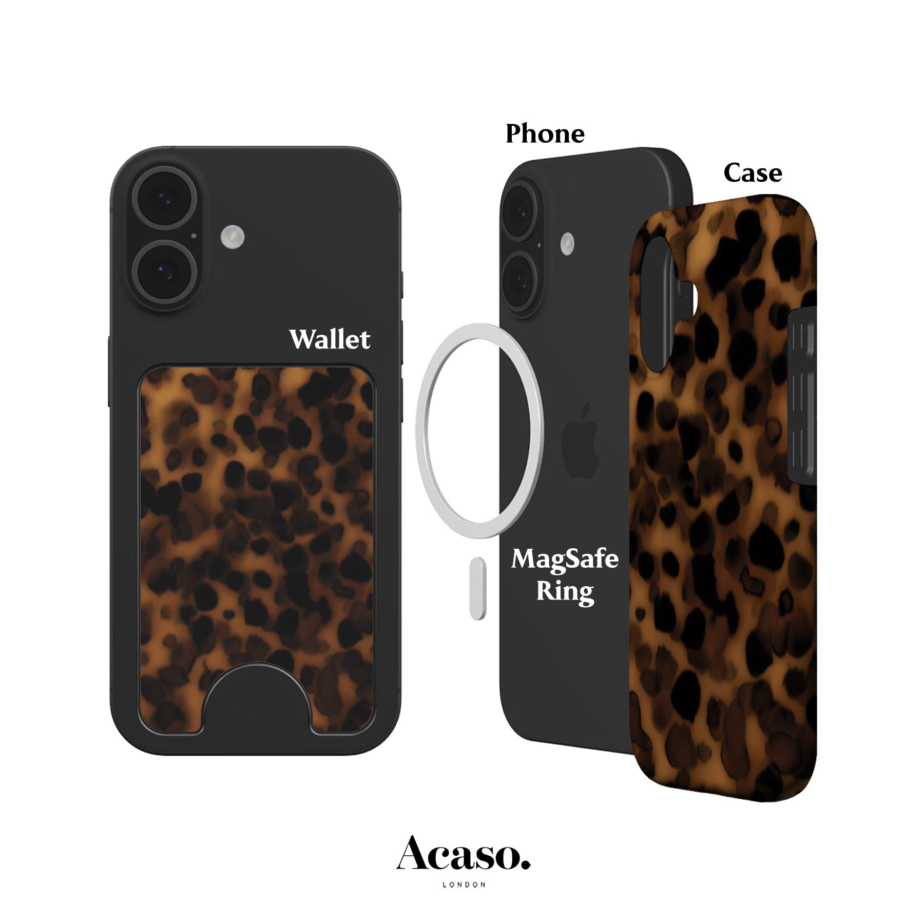 Dark Tortoise Magnetic Phone Wallet