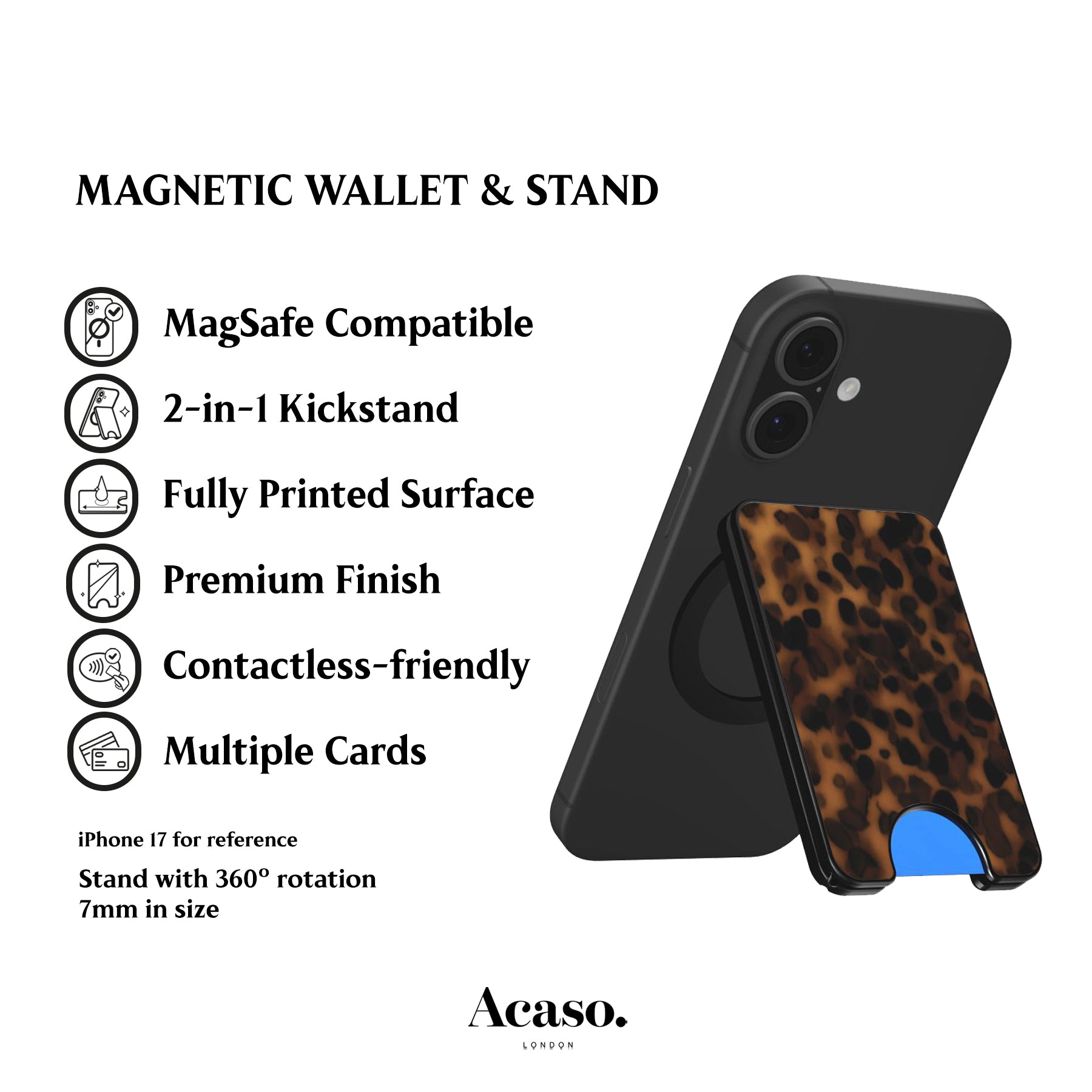 Dark Tortoise Magnetic Phone Wallet