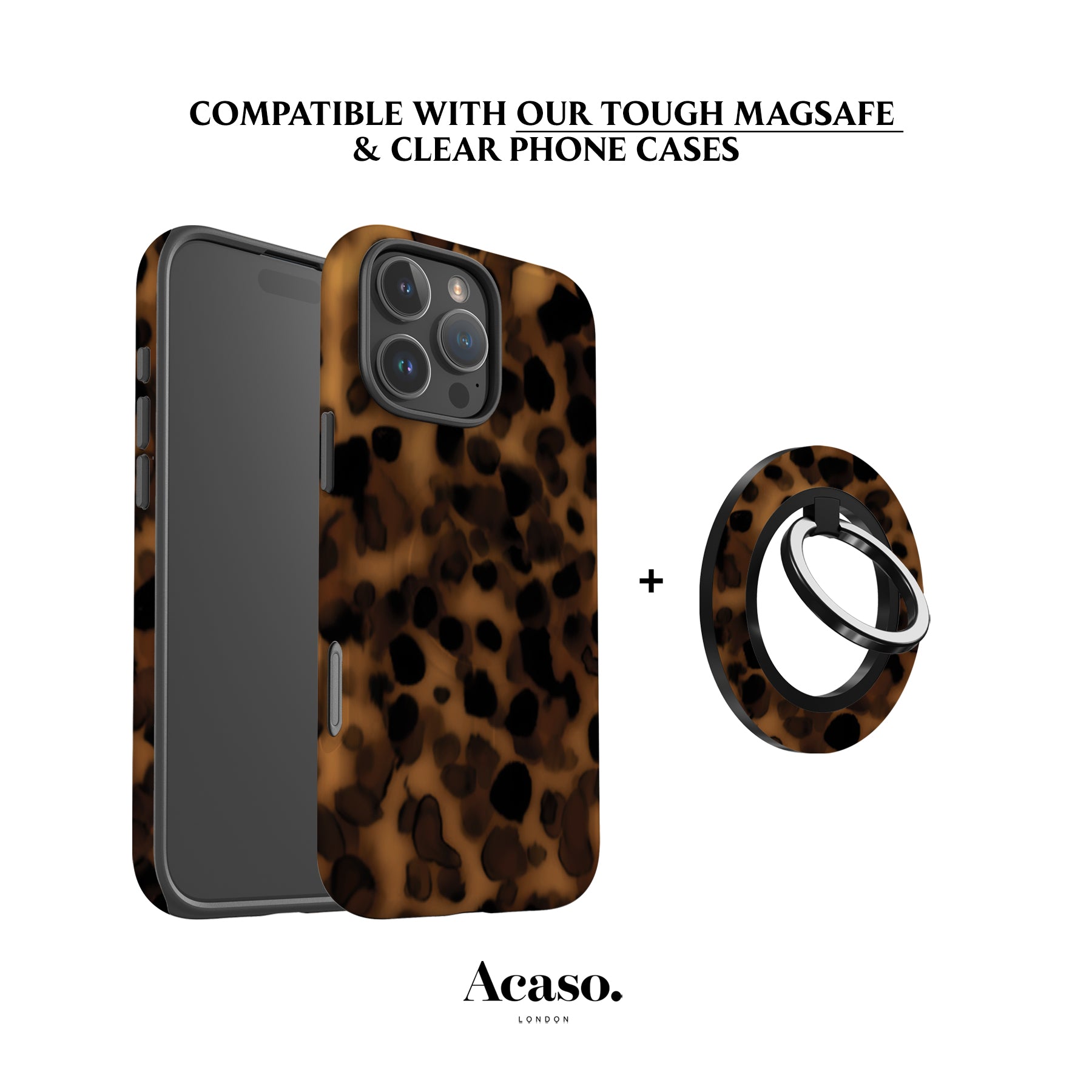 Dark Tortoise MagSafe Ring Holder