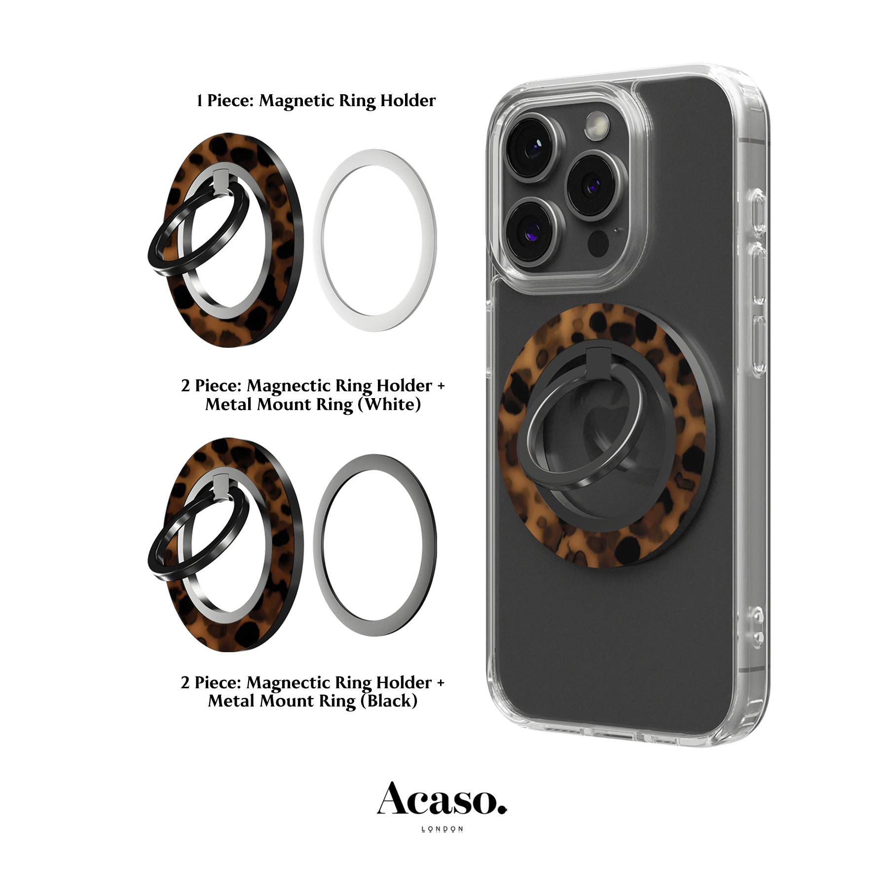 Dark Tortoise MagSafe Ring Holder