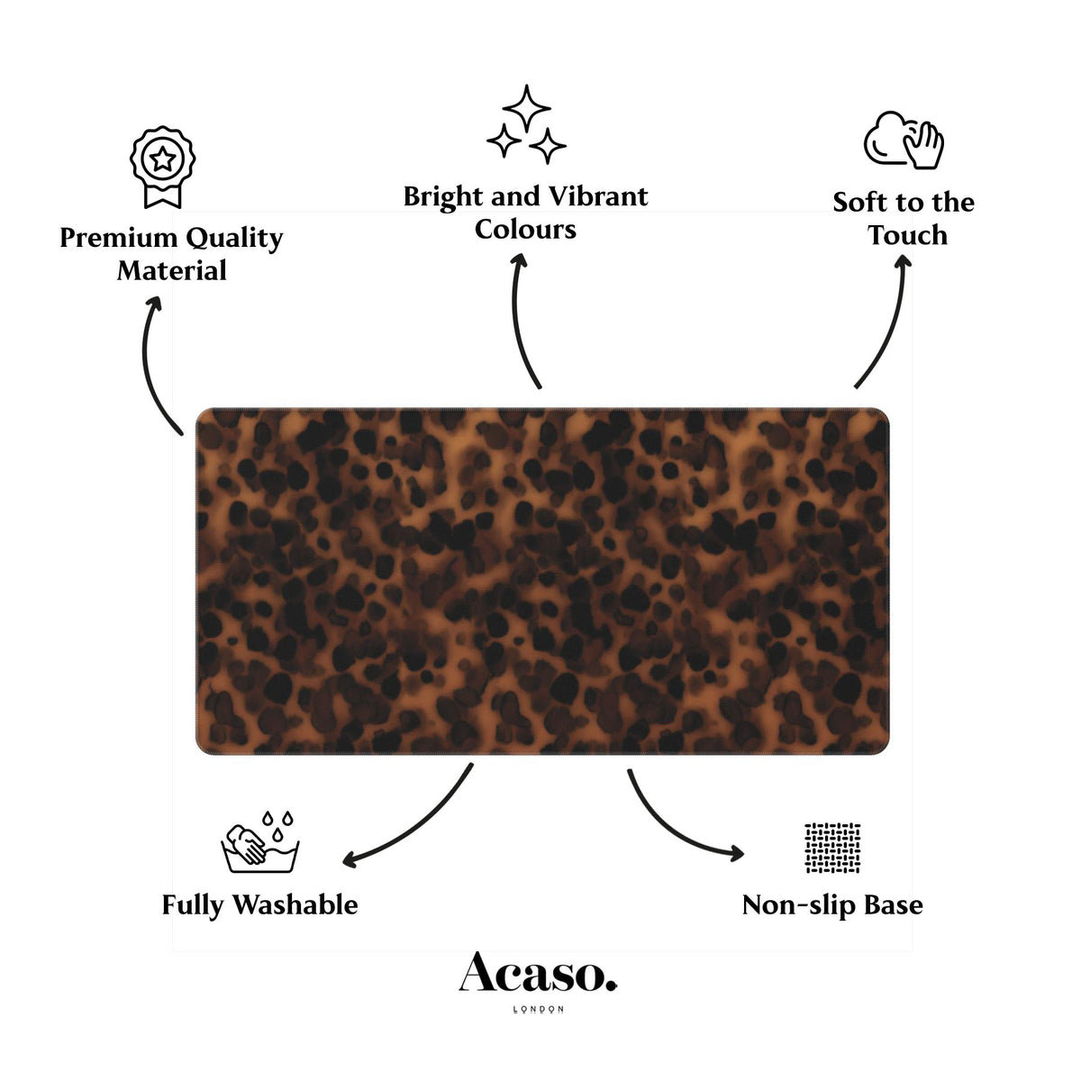 Dark Tortoise Shell Desk Mat