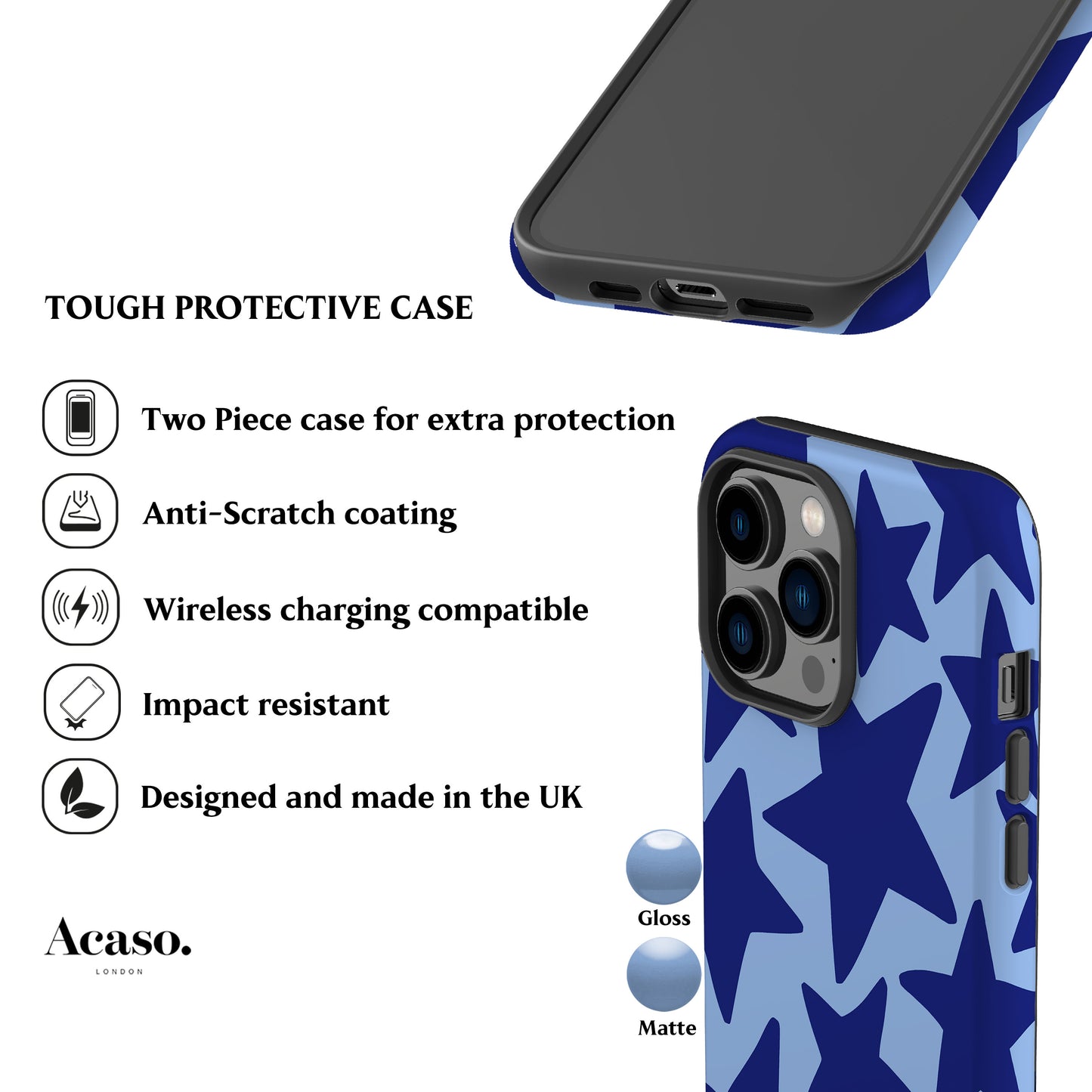 Deep Blue Stars Phone Case