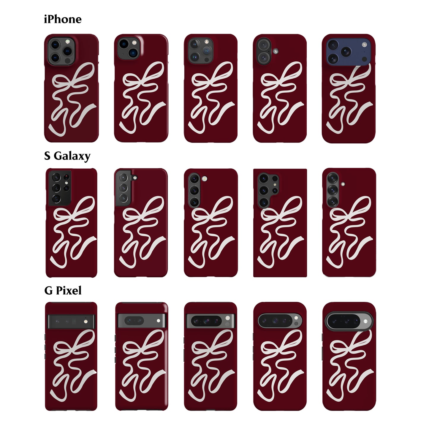 Deep Maroon Ribbon Phone Case