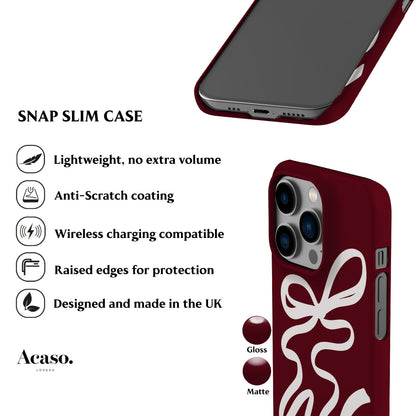 Deep Maroon Ribbon Phone Case