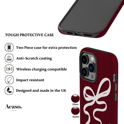 Deep Maroon Ribbon Phone Case