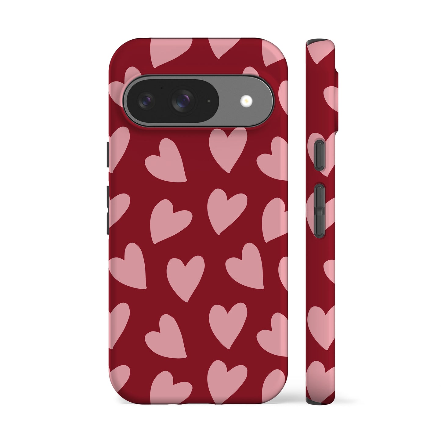 Deep Red Hearts Phone Case