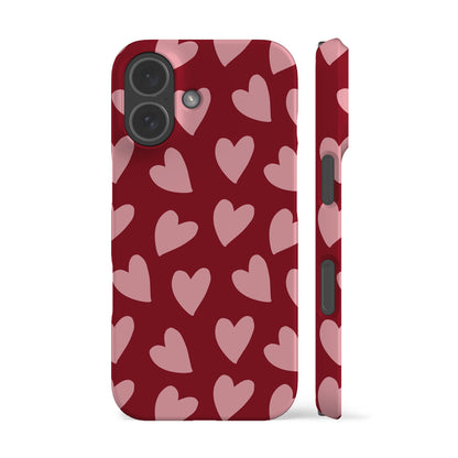 Deep Red Hearts Phone Case