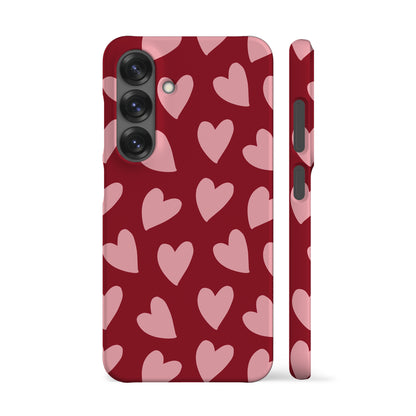 Deep Red Hearts Phone Case