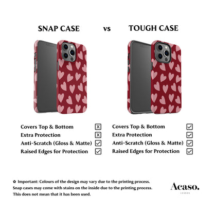 Deep Red Hearts Phone Case