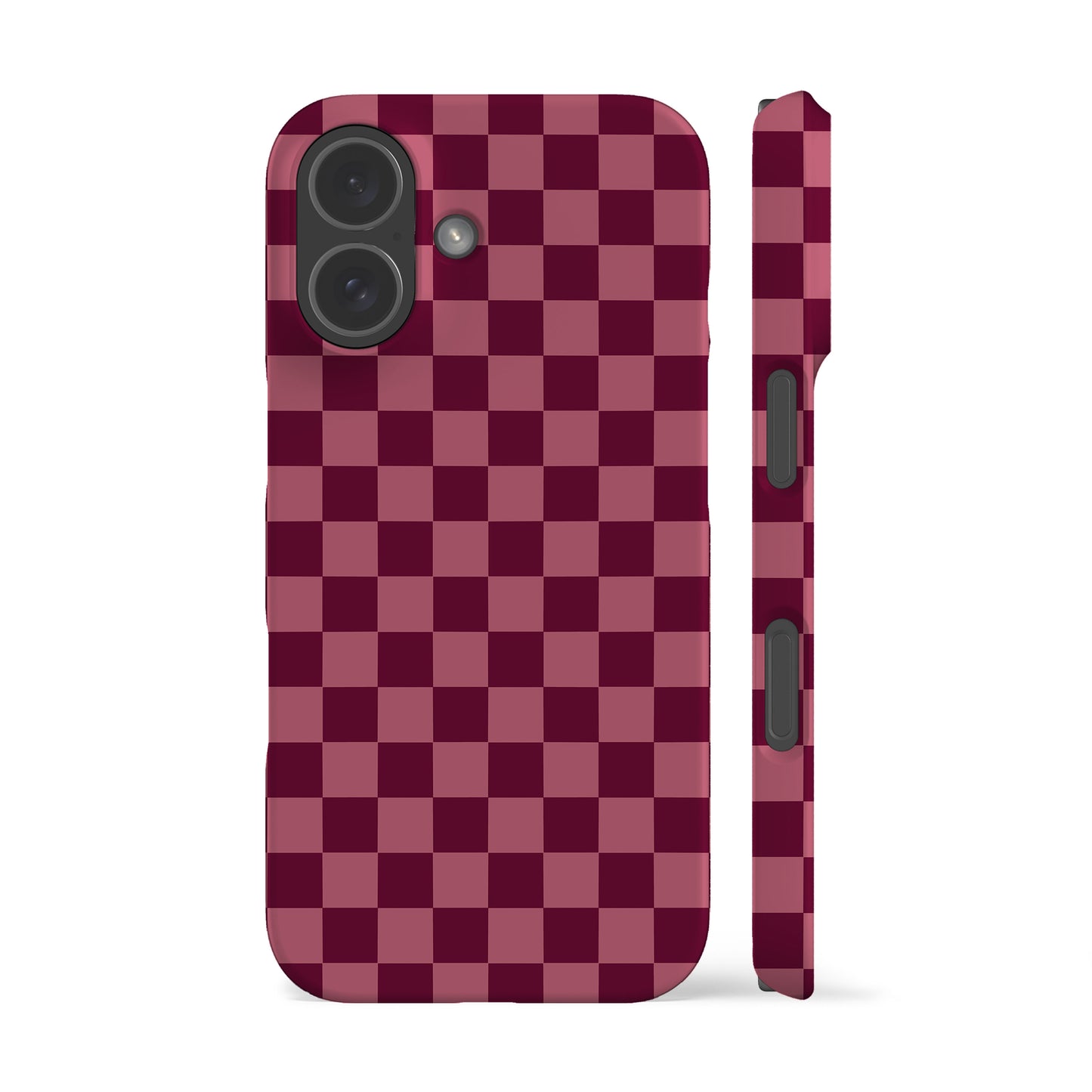 Deep Rose Checkered Phone Case