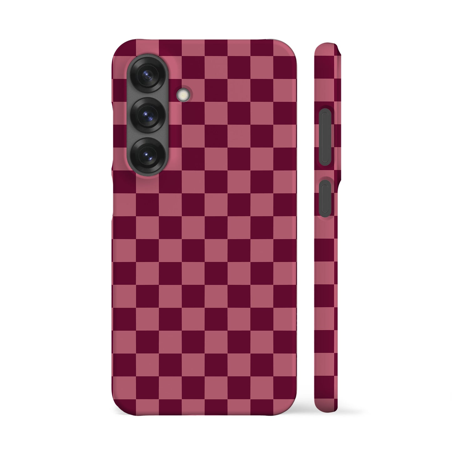 Deep Rose Checkered Phone Case