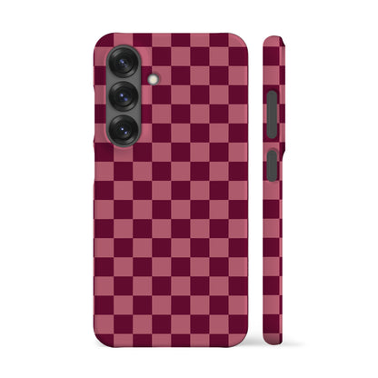 Deep Rose Checkered Phone Case