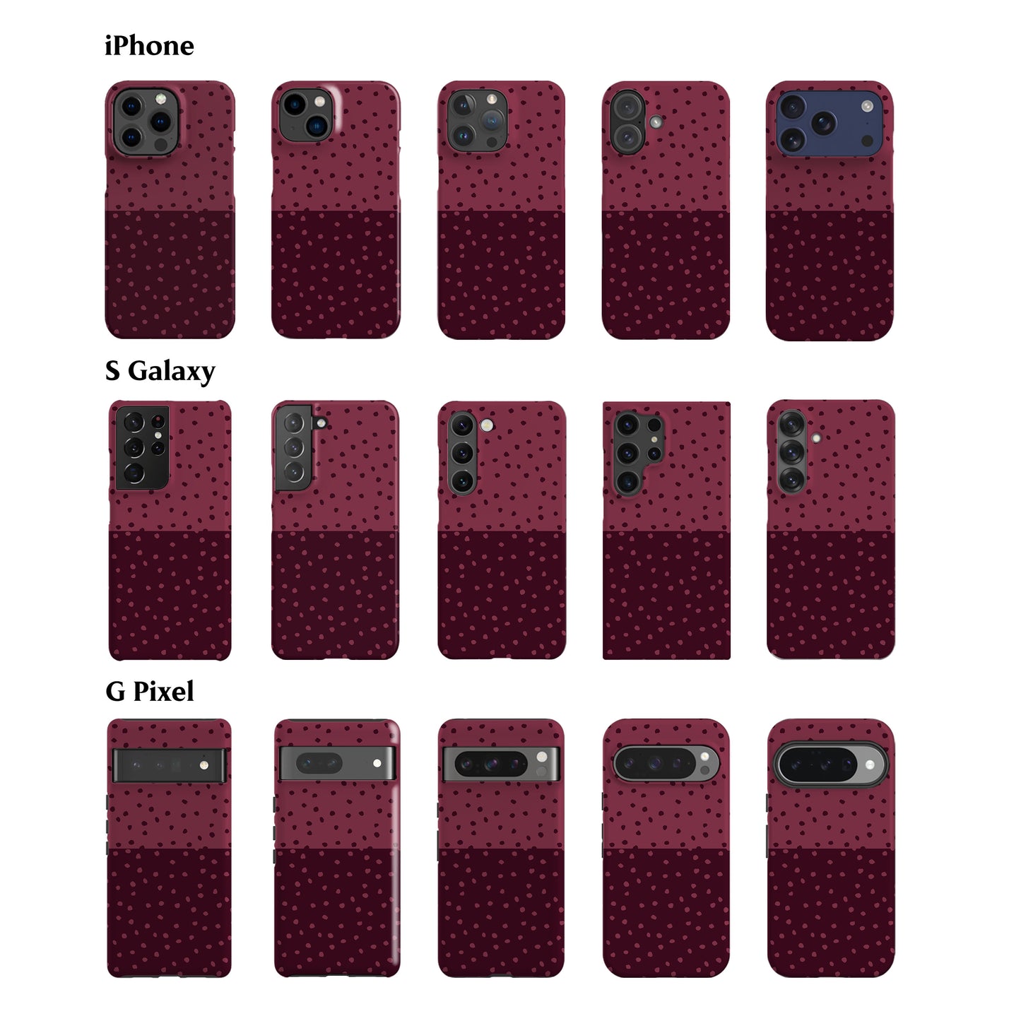 Deep Rose Mini Polka Dots Phone Case