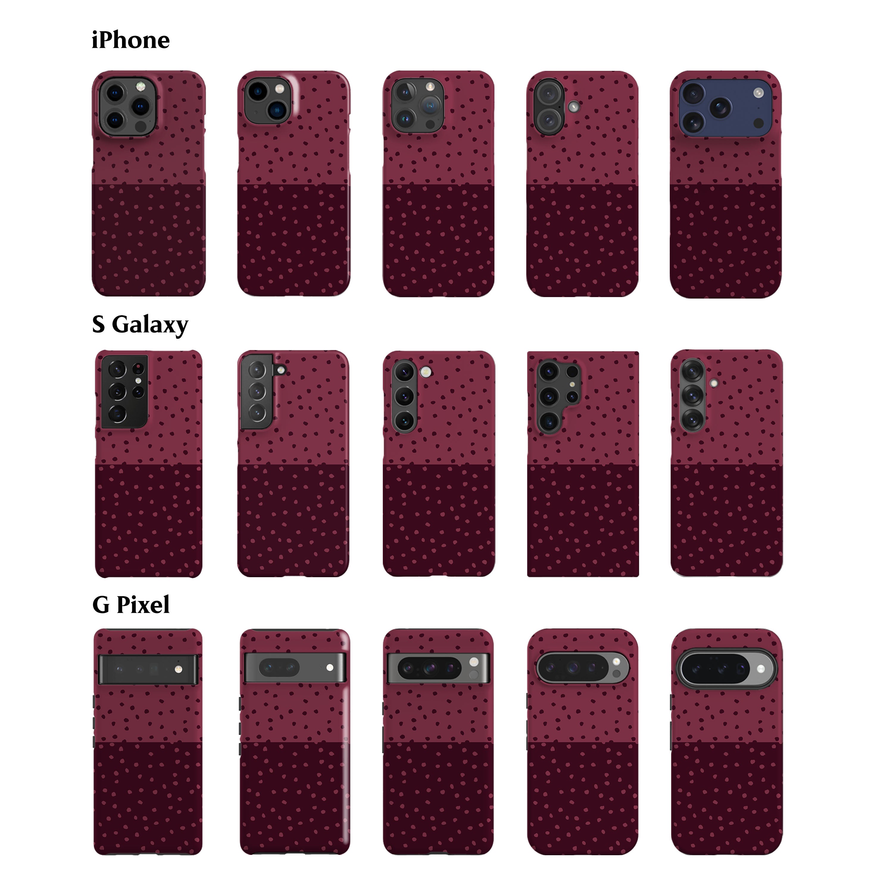 Deep Rose Mini Polka Dots Phone Case