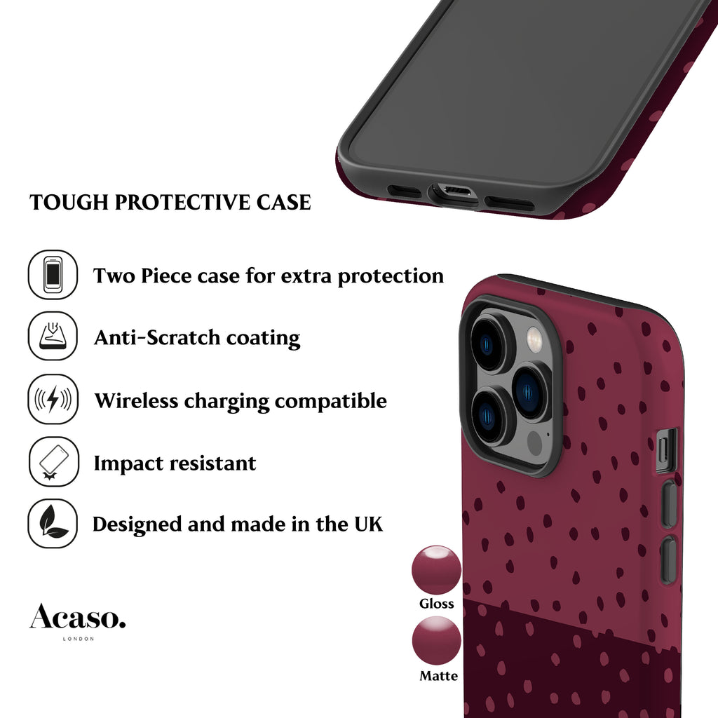 Deep Rose Mini Polka Dots Phone Case