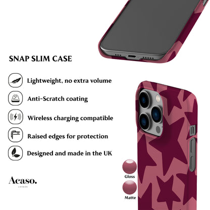 Plum Red Stars Phone Case