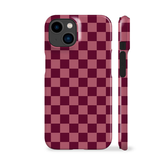 Deep Rose Checkered Phone Case