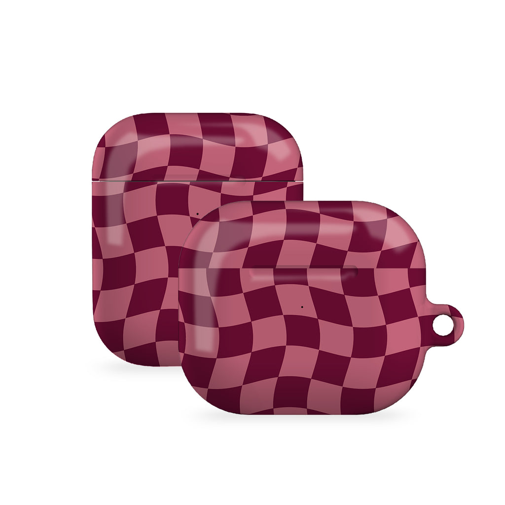 Deep Rose Checkers AirPods Case Cover