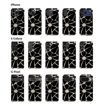 Disco Flowers Black Phone Case