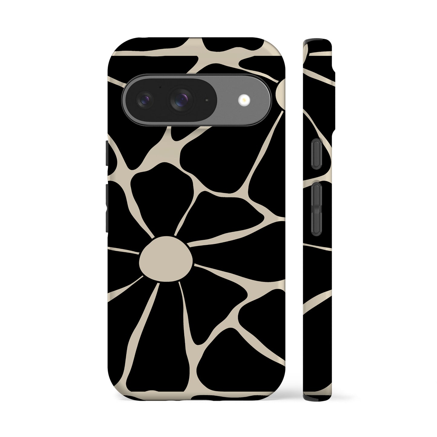 Disco Flowers Black Phone Case