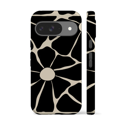 Disco Flowers Black Phone Case