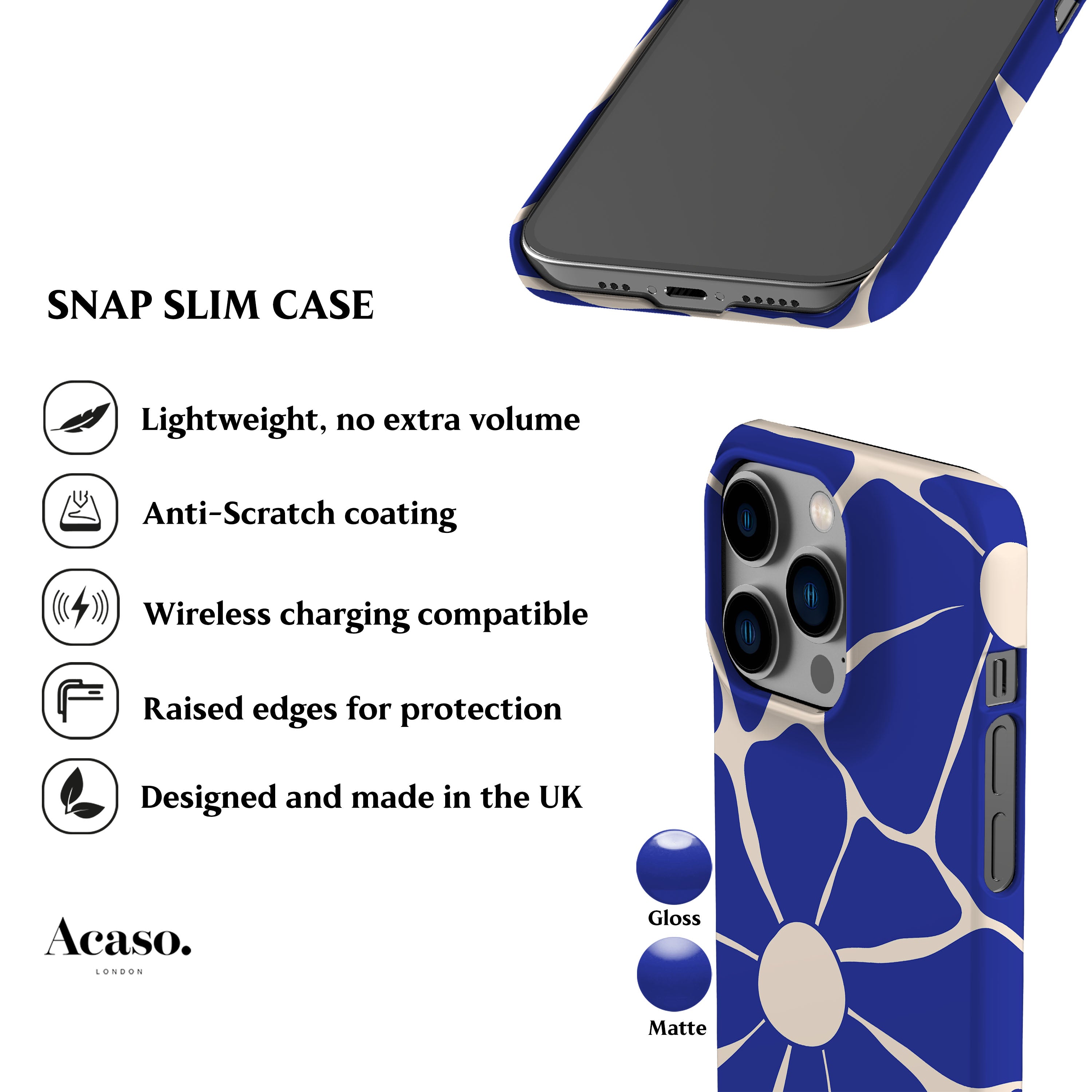Disco Flowers Blue Phone Case