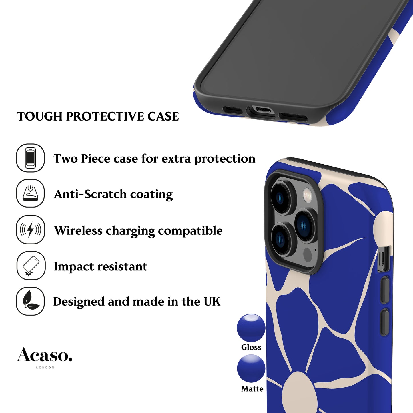 Disco Flowers Blue Phone Case