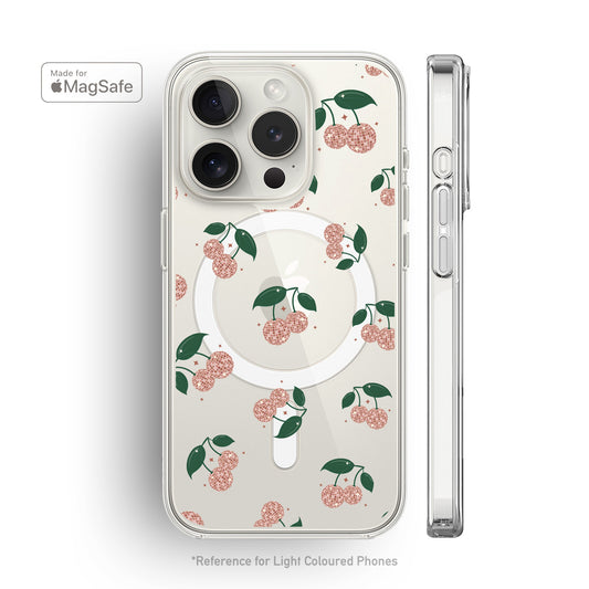 Disco Cherries Clear MagSafe iPhone Case