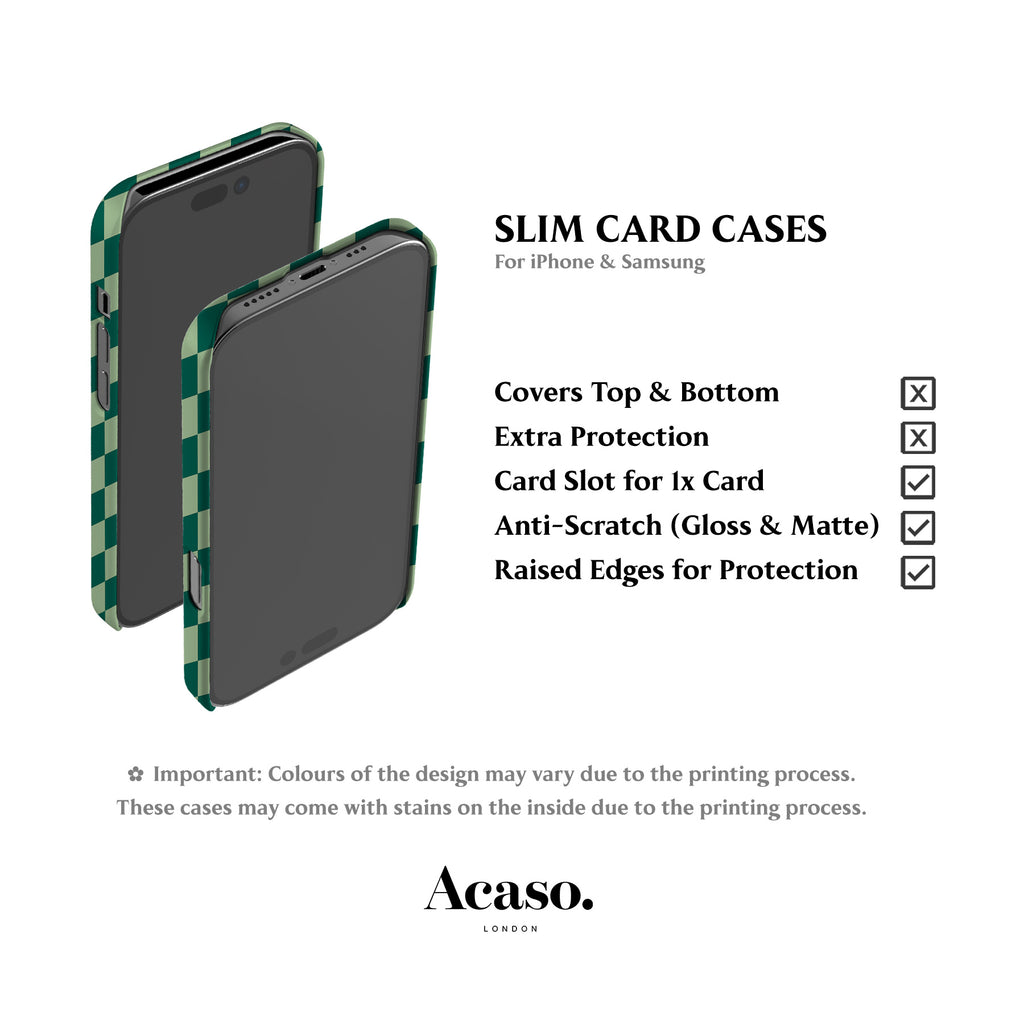Dark Green Checkers Card Case
