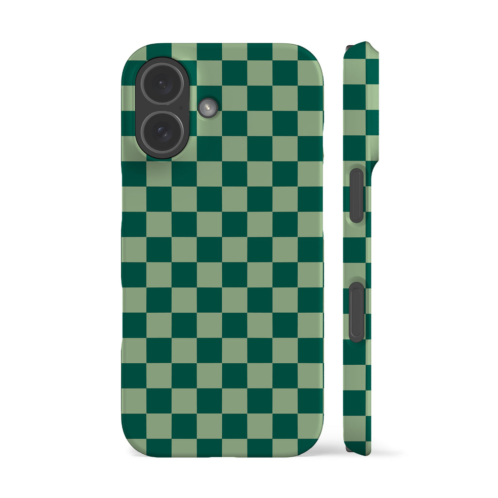 Dark Green Checkers Phone Case