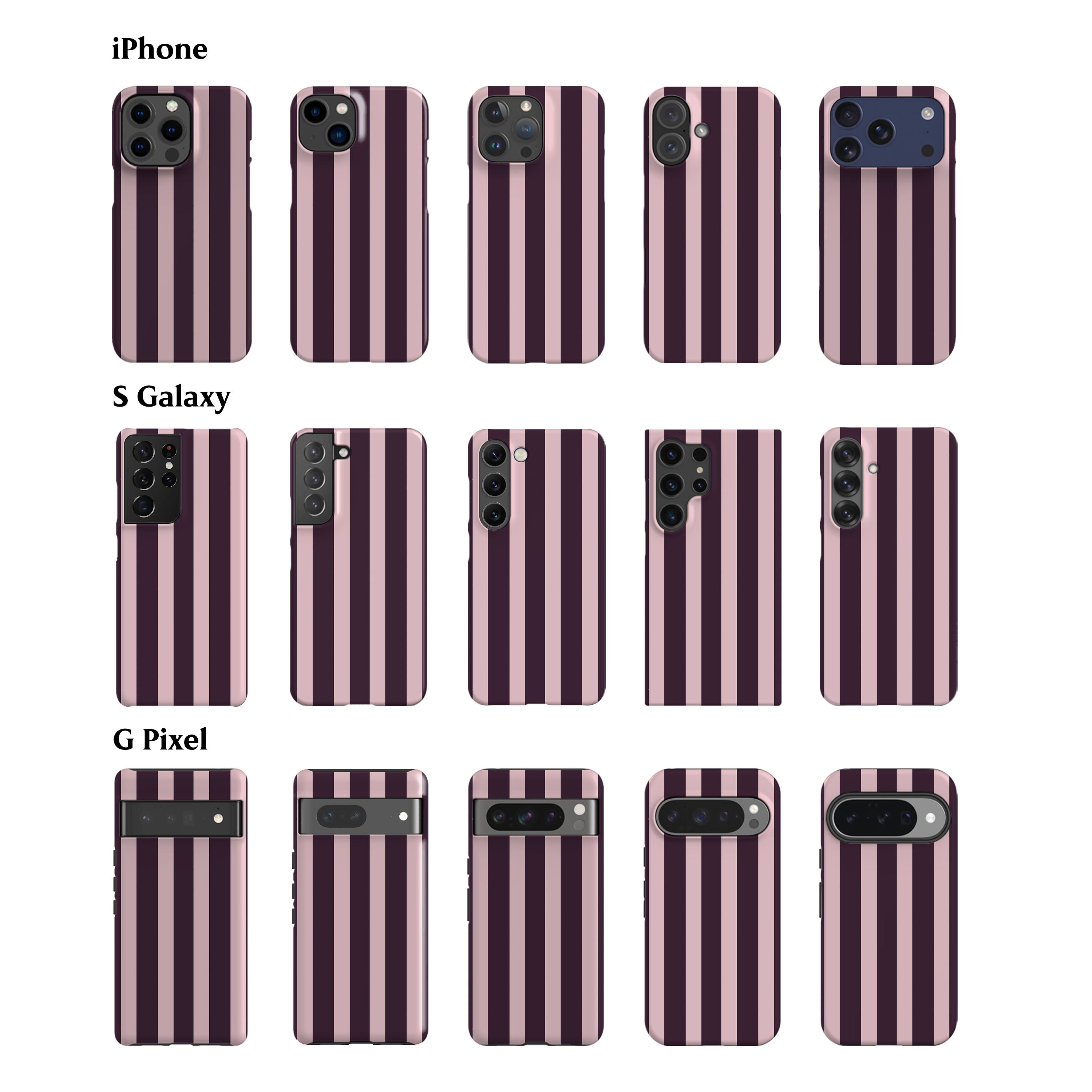 Dusty Rose Stripes Phone Case
