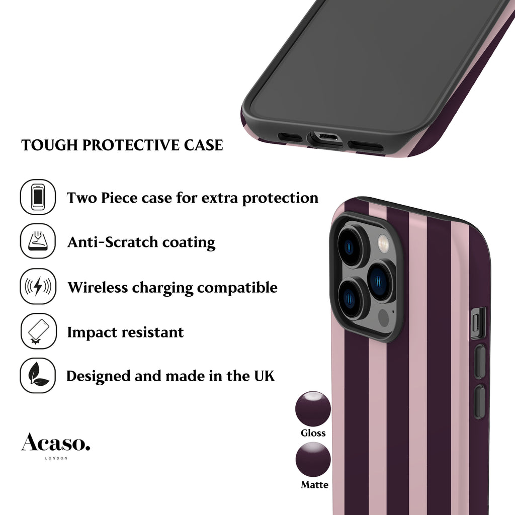 Dusty Rose Stripes Phone Case