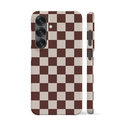 Chocolate Brown Checkered Phone Case